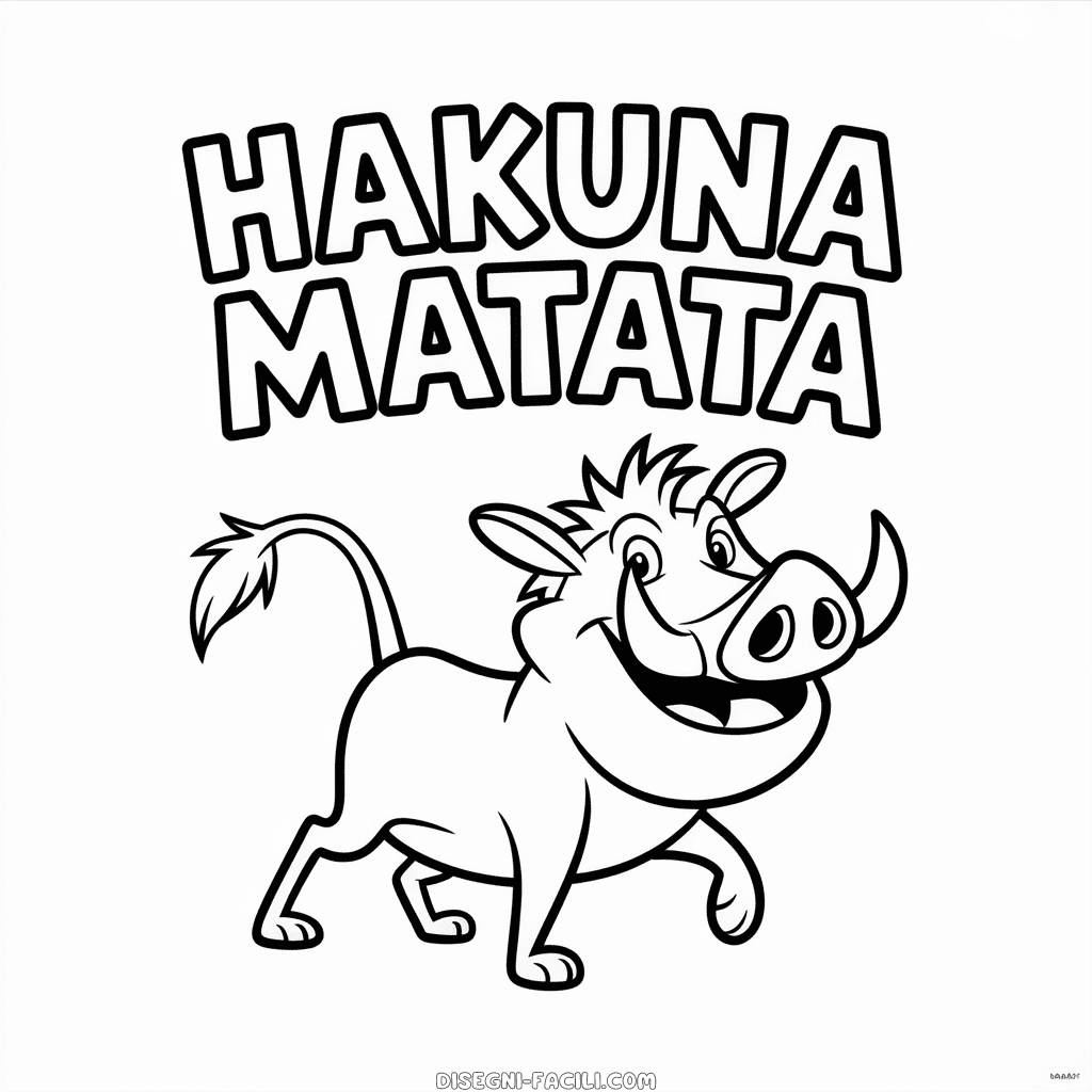 Disegno Facile di Hakuna Matata Il Re Leone