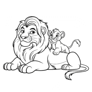 Disegno Facile di Il Re Leone Simba e Mufasa