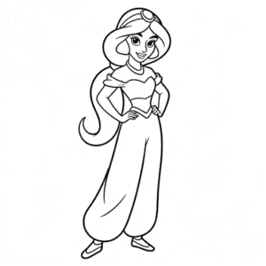 Disegno Facile di Jasmine Principessa Disney