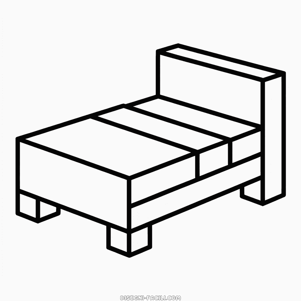 Disegno Facile di Minecraft Letto