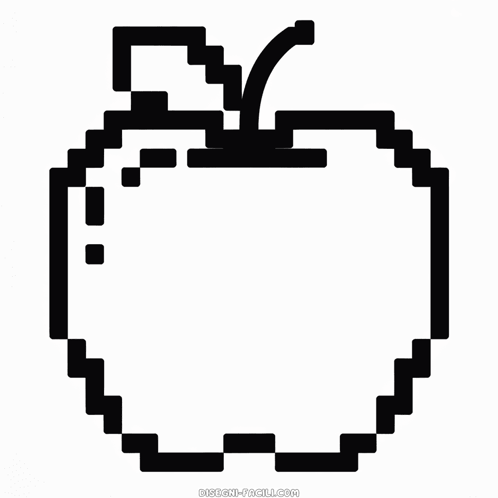Disegno Facile di Minecraft Mela