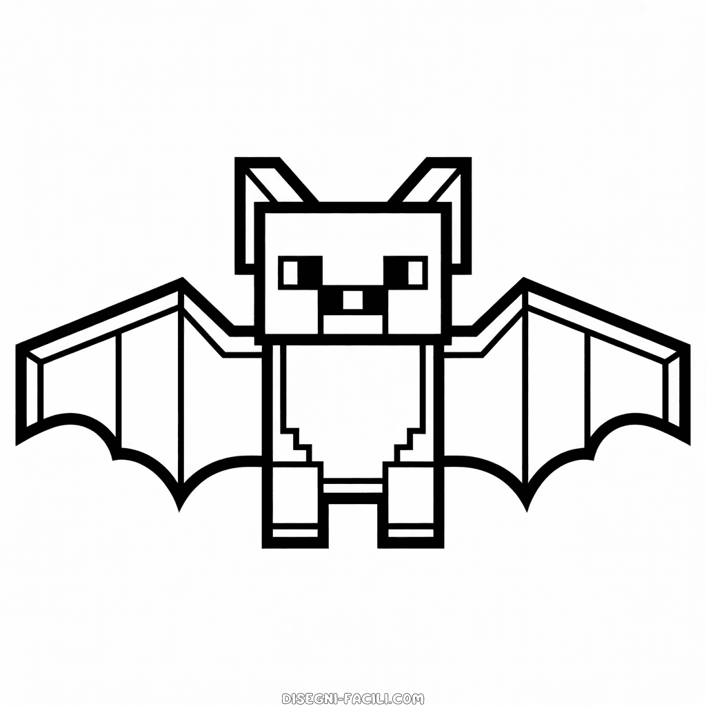 Disegno Facile di Minecraft Pipistrello