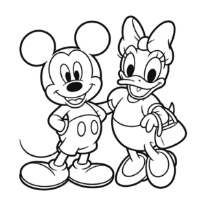 Disegno Facile di Paperina e Topolino