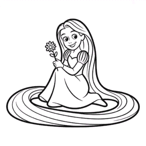 Disegno Facile di Rapunzel Principessa Disney