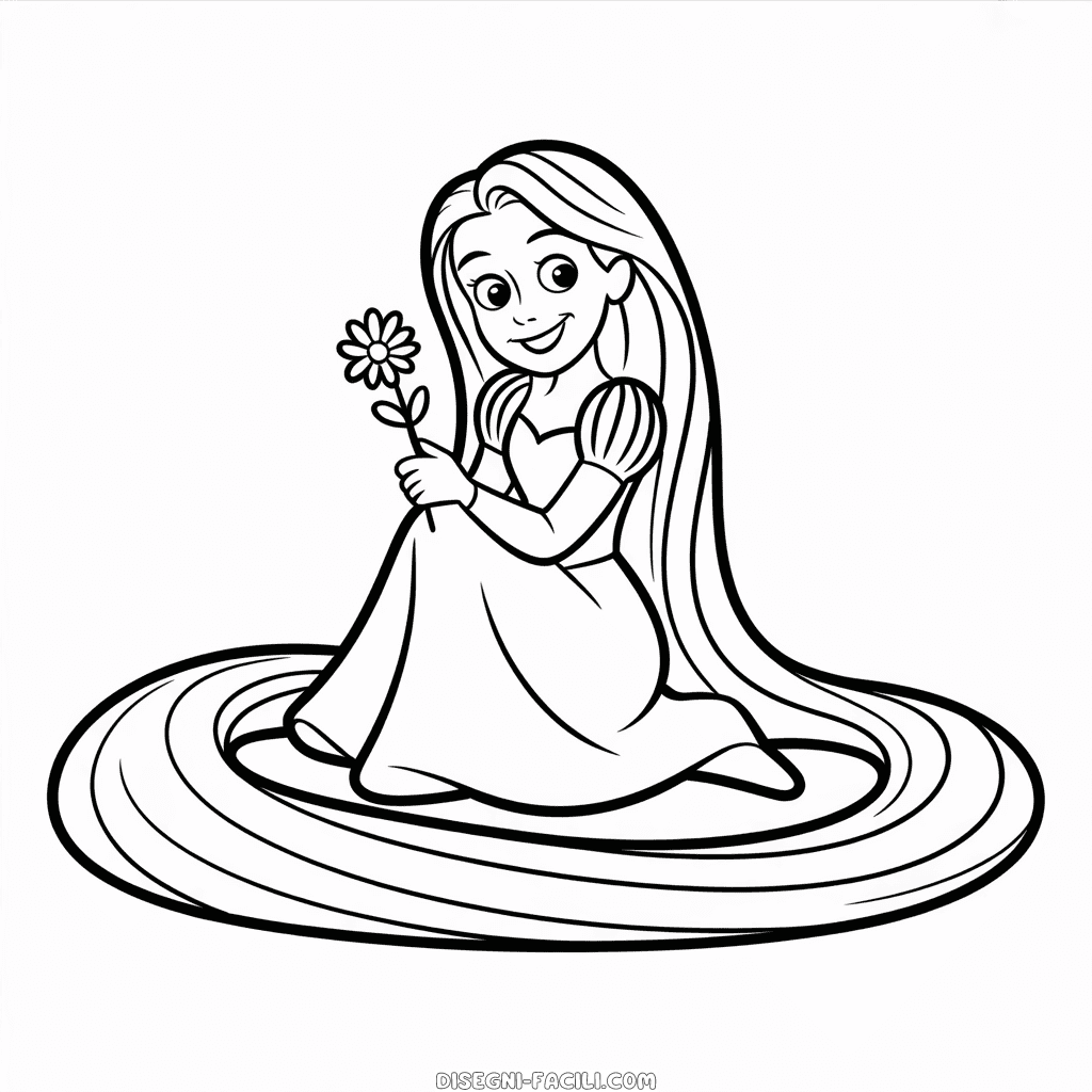 Disegno Facile di Rapunzel Principessa Disney