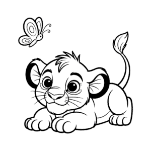 Disegno Facile di Simpatico Il Re Leone