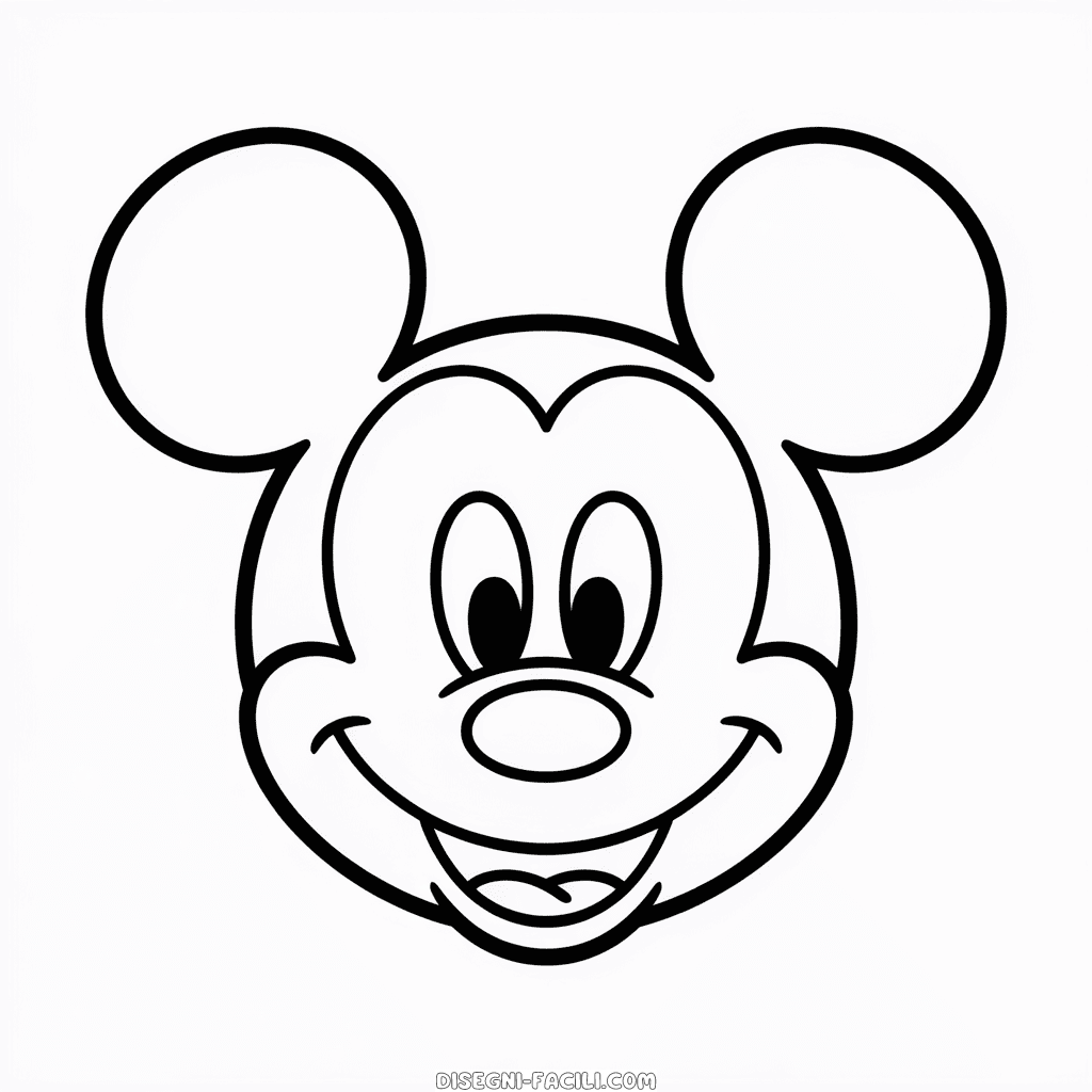 Disegno Facile di Testa di Topolino