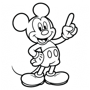 Disegno Facile di Topolino Bianco e Nero