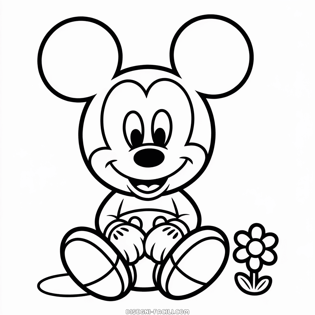 Disegno Facile di Topolino Carino