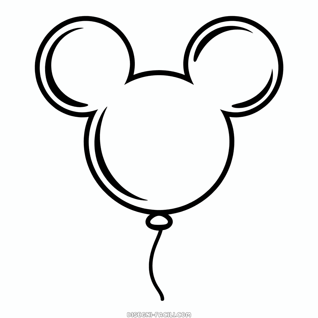 Disegno Facile di Topolino Palloncino