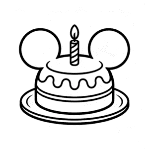 Disegno Facile di Torta Topolino