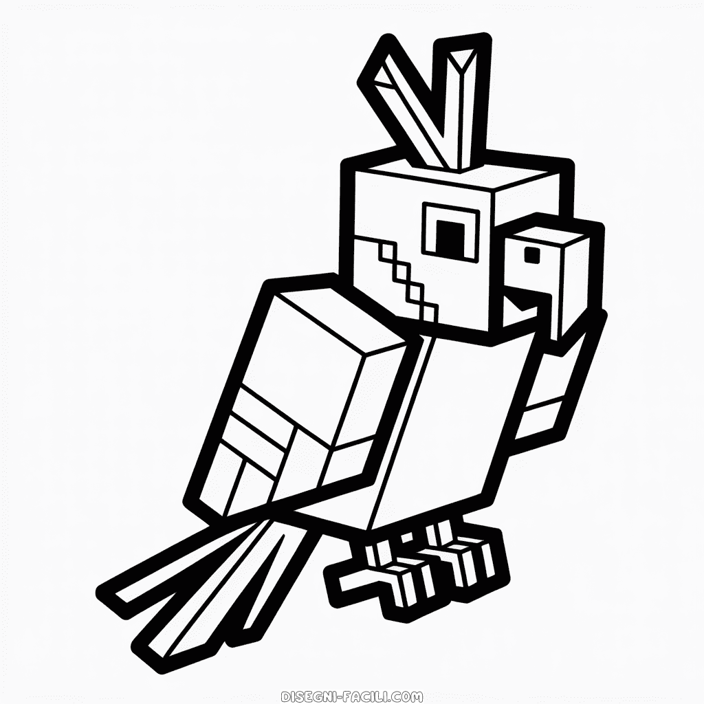 Disegno Facile di Uccello Minecraft