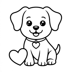 Disegno Facile di Adorabile Cane di San Valentino