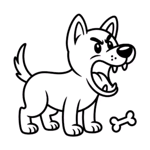 Disegno Facile di Cane Arrabbiato