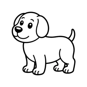 Disegno Facile di Cane Basico