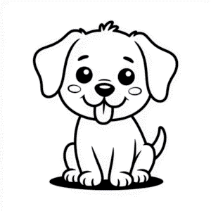Disegno Facile di Cane Carino