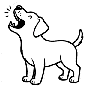 Disegno Facile di Cane che Abbaia