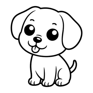 Disegno Facile di Cane Chibi