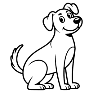 Disegno Facile di Cane Figo
