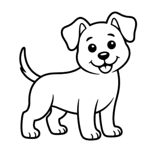 Disegno Facile di Cane Nero e Bianco