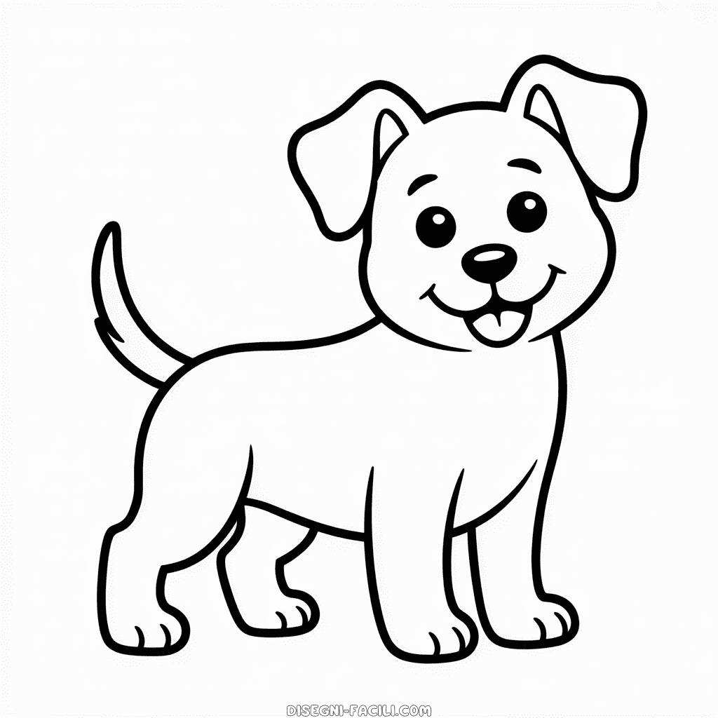 Disegno Facile di Cane Nero e Bianco