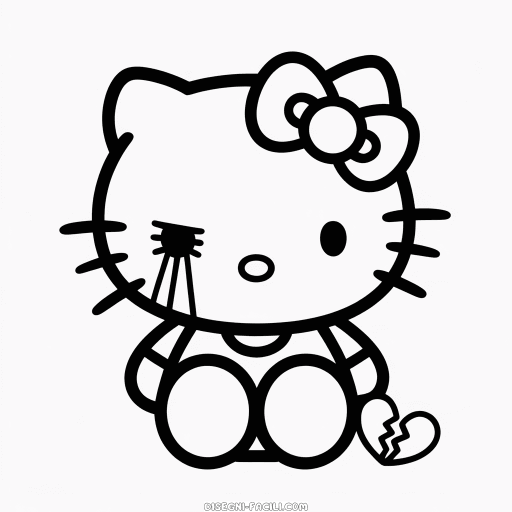 Disegno Facile di Hello Kitty Emo