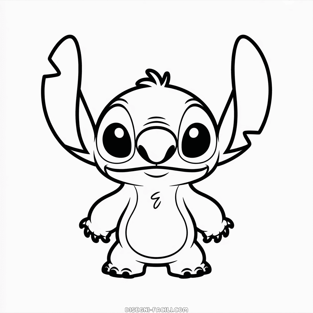 Disegno Facile di Lilo e Stitch