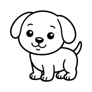 Disegno Facile di Semplice Cane Carino
