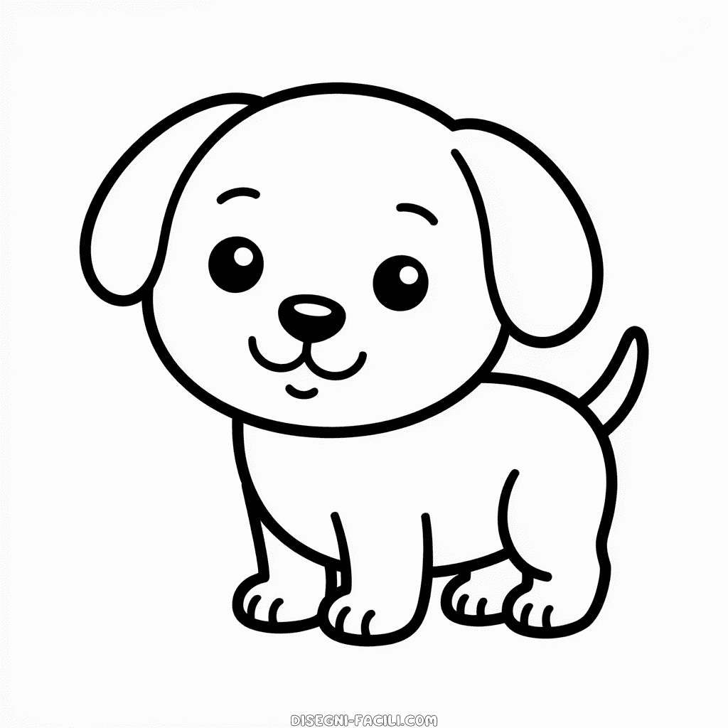 Disegno Facile di Semplice Cane Carino