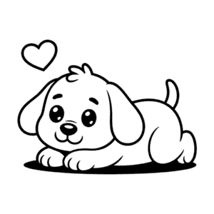 Disegno Facile di Simpatico Cane dei Cartoni
