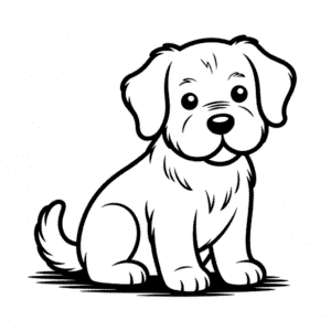 Disegno Facile di Simpatico Cane Realistico