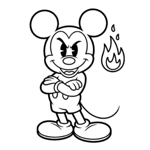 Disegno Facile di Topolino Malvagio