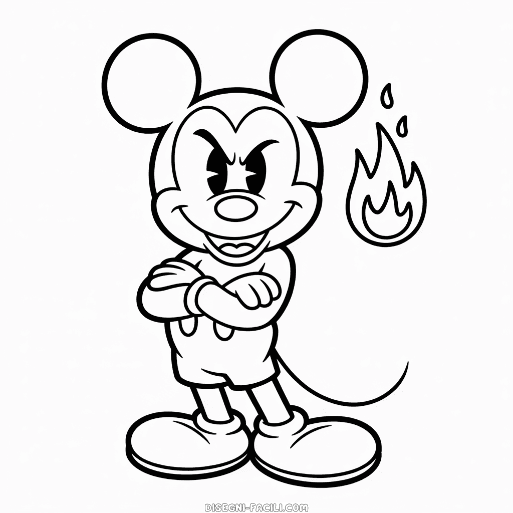 Disegno Facile di Topolino Malvagio