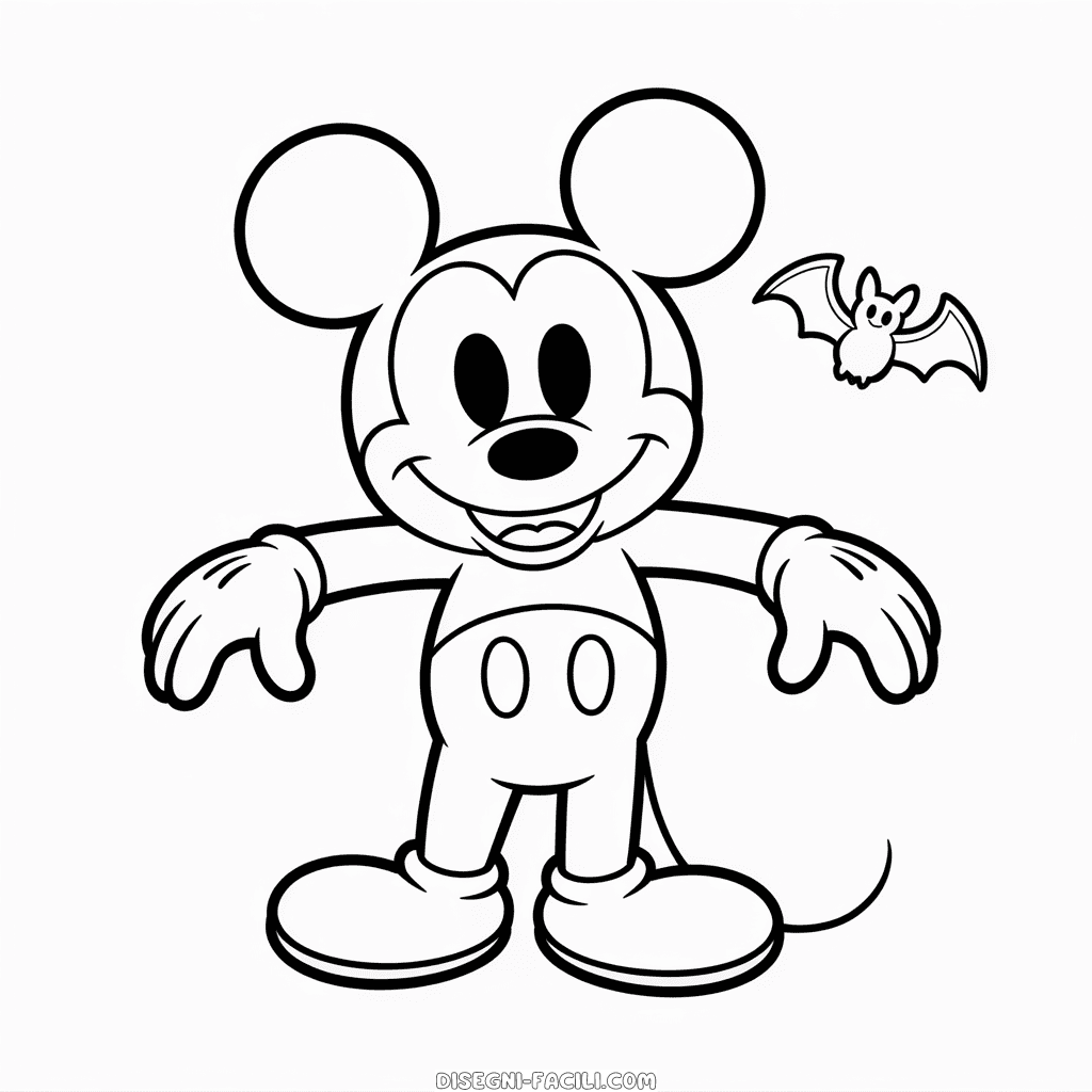 Disegno Facile di Topolino Spaventoso