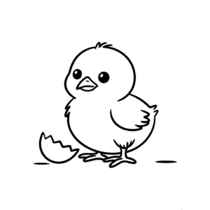 Disegno Facile di Adorabile pulcino piccolo