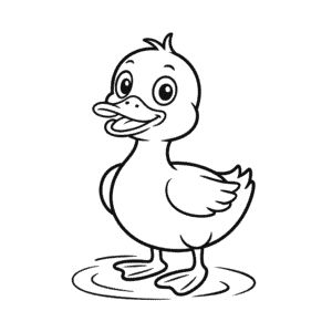 Disegno Facile di Anatra dei cartoni animati
