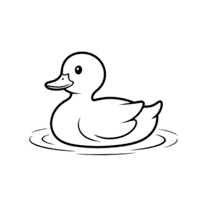 Disegno Facile di Anatroccolo nell'acqua