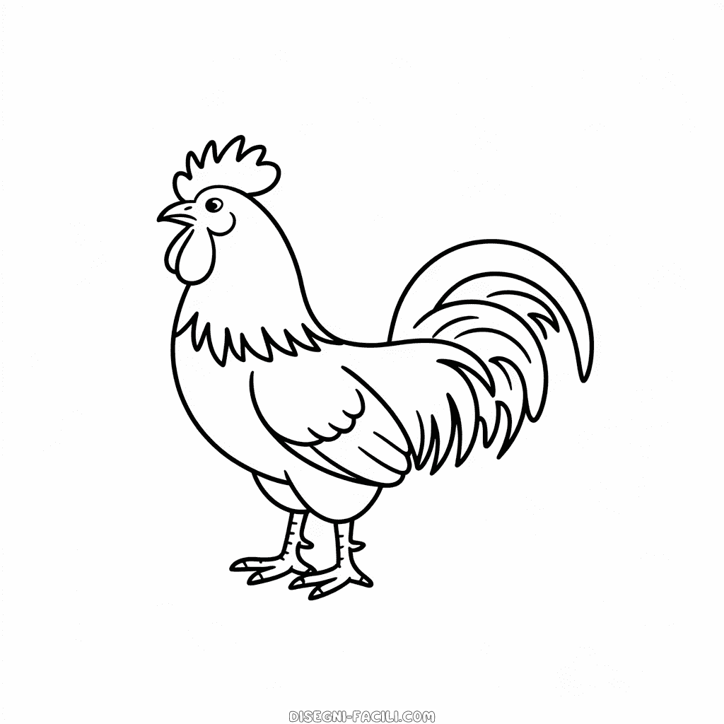 Disegno Facile di Animale Gallo