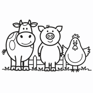 Disegno Facile di Animali della fattoria