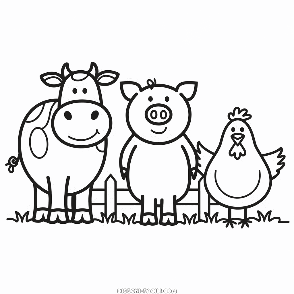 Disegno Facile di Animali della fattoria