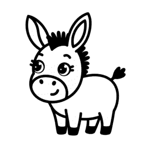 Disegno Facile di Asinello Kawaii