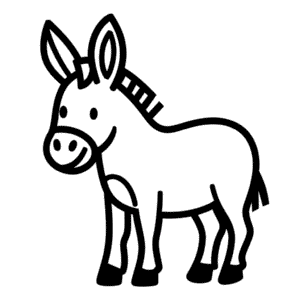 Disegno Facile di Asino per bambino