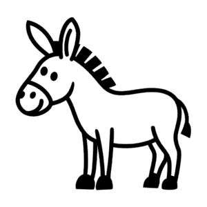 Disegno Facile di Asino Semplice