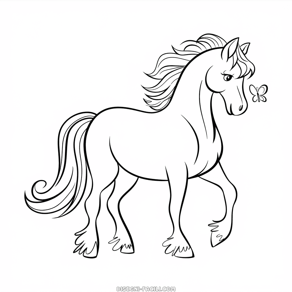 Disegno Facile di Bellissimo cavallo