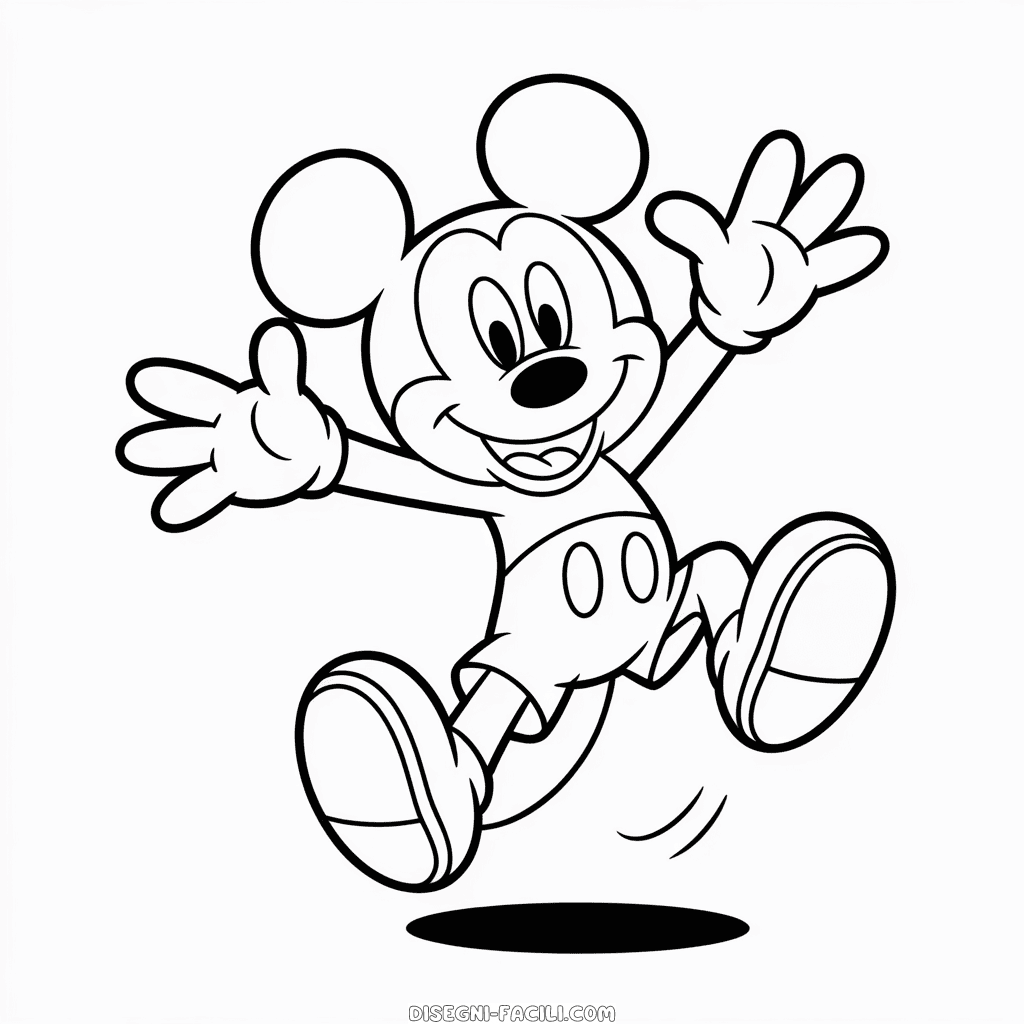Disegno Facile di Cartone Topolino