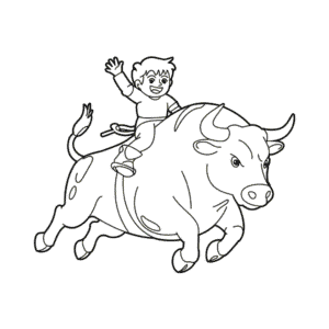 Disegno Facile di Cavalcata del toro