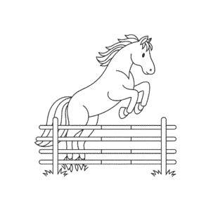 Disegno Facile di Cavallo che salta