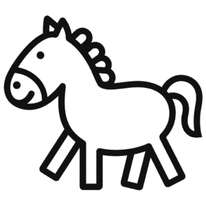 Disegno Facile di Cavallo dei cartoni animati