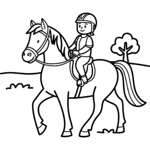 Disegno Facile di Cavallo e cavaliere