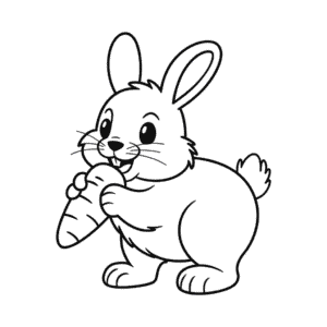 Disegno Facile di Coniglio e carota